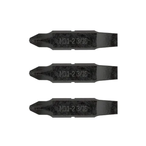 Leatherman #1-#2 Phillips & 3/16" Flat Screwdriver Bits Black