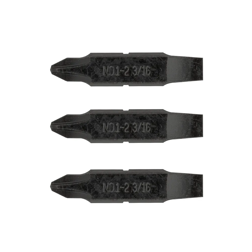 Leatherman #1-#2 Phillips & 3/16" Flat Screwdriver Bits Black